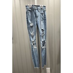 Hollister California High Rise‎ Crop Super Skinny Jeans Distressed W23 L26